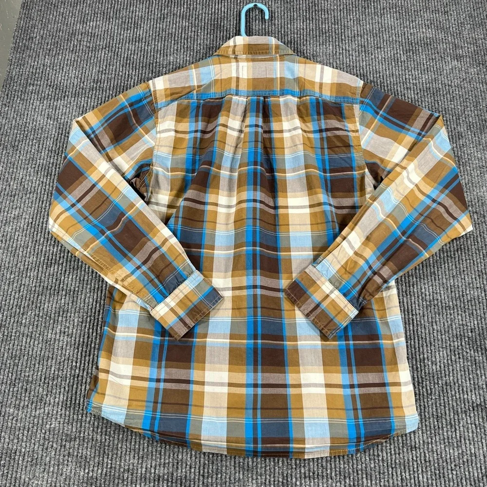 The North Face Shirt Mens Medium Brown Plaid Long Sleeve Button Up‎ Outdoor Camp